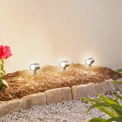 Terrassebelysning|Udendørs Spot ^ Lindby Smart LED jordspydsspot Nycta, RGB, Tuya, sæt med 3 stk