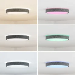 Lindby Loftlamper|Loftlamper > Smart LED-loftlampe Elmor Ø 39 cm grå RGB CCT