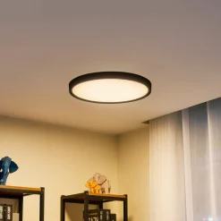 Lindby Loftlamper|Loftlamper > Smart LED loftlampe Pravin, Ø 50 cm, CCT, sort