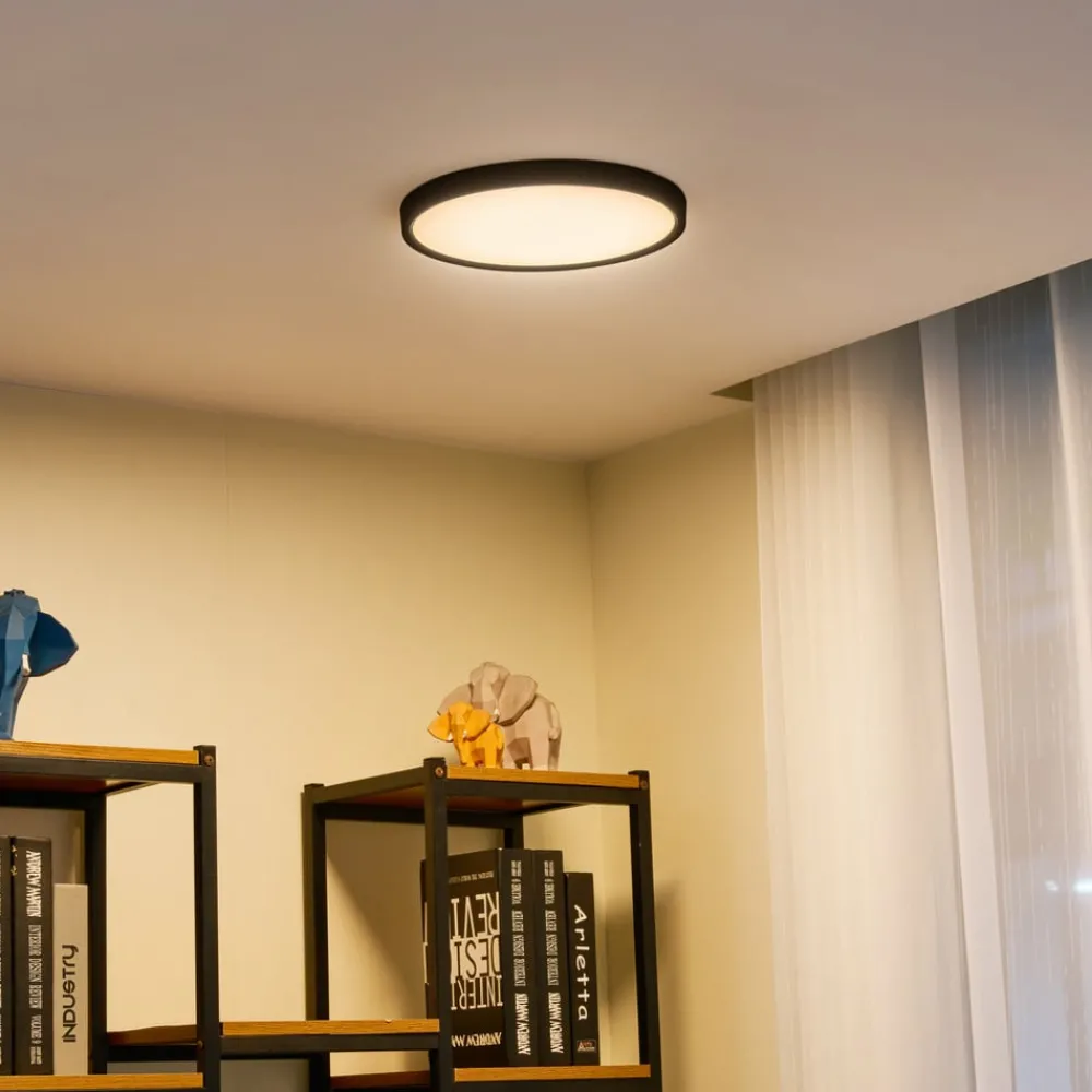 Lindby Loftlamper > Smart LED loftlampe Pravin, Ø 30 cm, CCT, sort