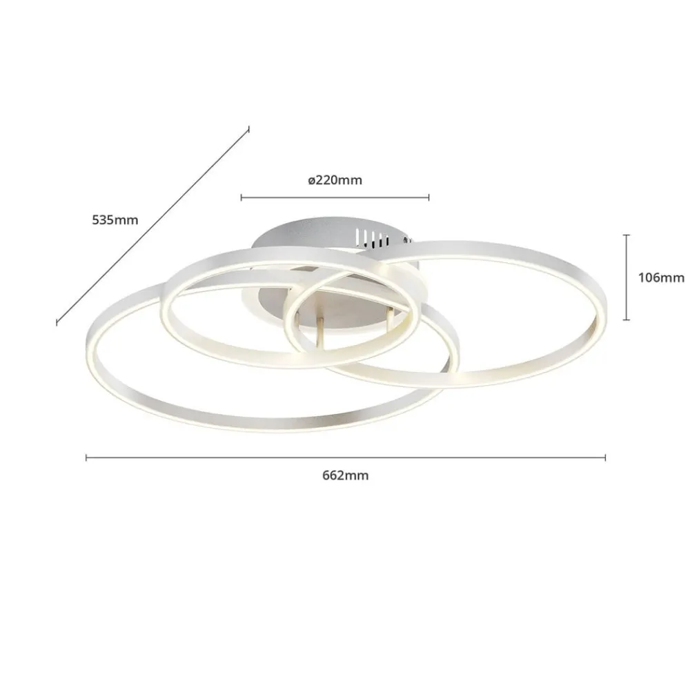 Gang|Loftlamper ^ Lindby Smart LED-loftlampe Tula, fjernbetjening, Tuya CCT