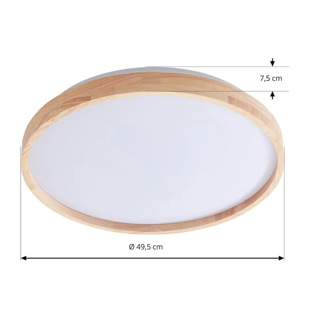 Lindby Loftlamper > Smart LED-loftslampe Mirren træ Ø49,5 cm CCT Tuya