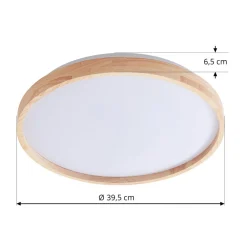 Lindby Loftlamper|Loftlamper > Smart LED-loftslampe Mirren træ Ø39,5 cm CCT Tuya