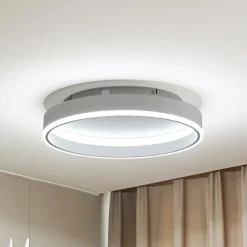 Gang|Loftlamper ^ Lindby Smart LED-loftslampe Yasmen, hvid, metal, CCT, Tuya