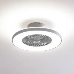 Lindby Loftventilatorer > Smart LED-loftventilator Paavo, sølv, lydløs, Tuya