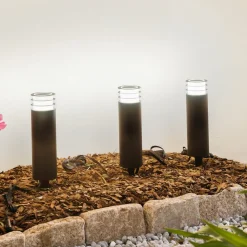 Lindby Terrassebelysning|Sokkellamper > Smart LED-sokkellampe Kaelo, CCT, RGB, Tuya, 3 enheder