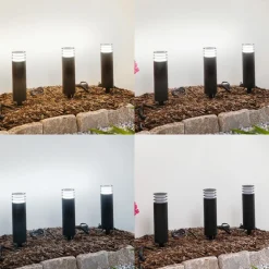 Lindby Terrassebelysning|Sokkellamper > Smart LED-sokkellampe Kaelo, CCT, RGB, Tuya, 3 enheder