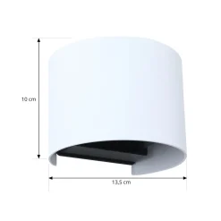 Lindby Terrassebelysning|Væglamper > Smart LED udendørs væglampe Dara hvid rund CCT RGB Tuya