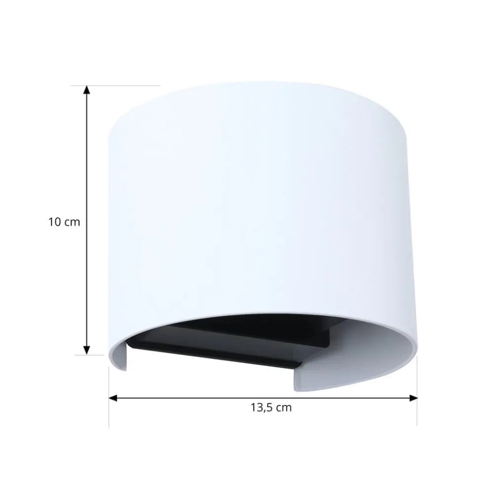Lindby Terrassebelysning|Væglamper > Smart LED udendørs væglampe Dara hvid rund CCT RGB Tuya