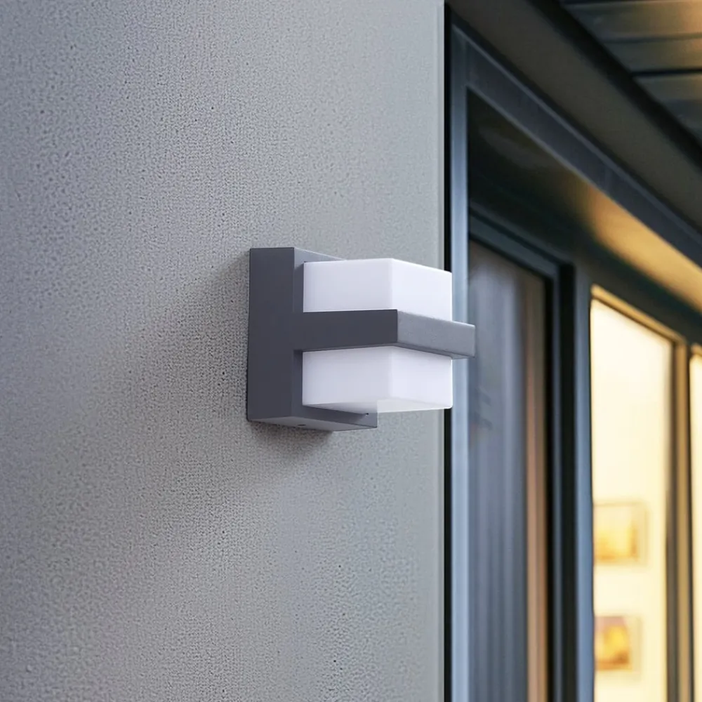 Lindby Terrassebelysning|Væglamper > Smart LED udendørs væglampe Fyra kantet CCT RGB Tuya