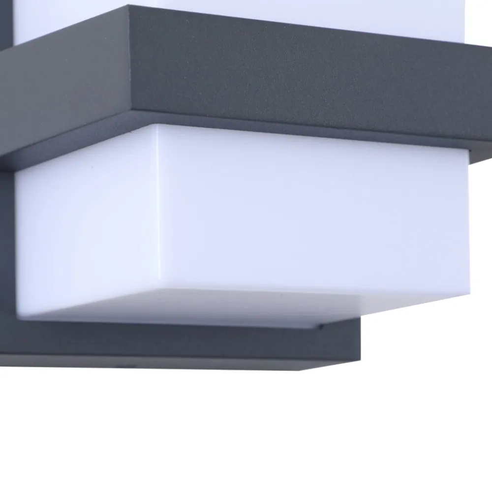 Lindby Terrassebelysning|Væglamper > Smart LED udendørs væglampe Fyra kantet CCT RGB Tuya