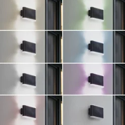 Lindby Terrassebelysning|Væglamper > Smart LED udendørs væglampe Elvi, CCT, RGB, Tuya, IP54