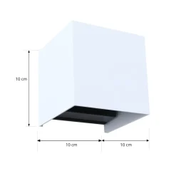 Lindby Terrassebelysning|Væglamper > Smart udendørs LED-væglampe Dara, 10 cm, hvid, CCT Tuya