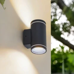 Lindby Solcellelamper|Terrassebelysning > Smart udendørs LED-væglampe Valtin CCT RGB Tuya IP54