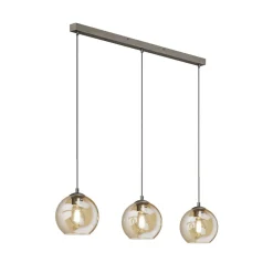 Lindby Pendellamper|Pendellamper > Sofian hængelampe, ravfarvet, glas, 100 cm, 3 lyskilder.