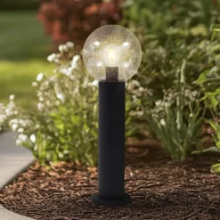 Lindby Terrassebelysning|Sokkellamper > sokkellampe Dangan, klar, højde 60 cm, glas, metal