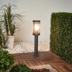 Lindby Terrassebelysning|Sokkellamper > sokkellampe Djori, 50 cm, antracit, stål, E27