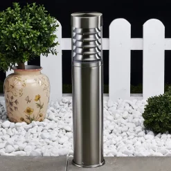Terrassebelysning|Sokkellamper ^ Lindby sokkellampe Enja, 50 cm, stål, IP44, E27