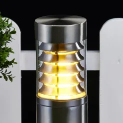 Terrassebelysning|Sokkellamper ^ Lindby sokkellampe Enja, 50 cm, stål, IP44, E27