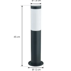 Lindby Terrassebelysning|Sokkellamper > sokkellampe Statius, højde 45 cm, antracit, stål