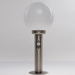 Lindby Sokkellamper Med Sensor|Terrassebelysning > sokkellampe Vedran, 45 cm, stål, sensor