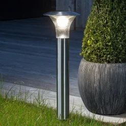 Solcellelamper|Terrassebelysning ^ Lindby Solar-LED-lampe med jordspyd Jolin, 66 cm, stål