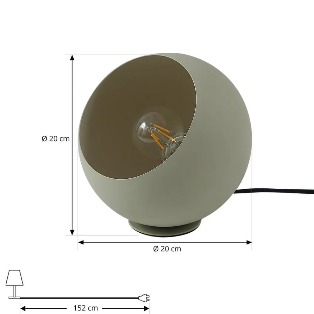 Lindby Pendellamper|Bordlamper > Solomia bordlampe, grøn, jern, Ø 20 cm