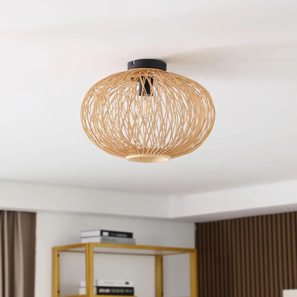 Lindby Loftlamper|Loftlamper > Solvira loftlampe, bambusflet, rund