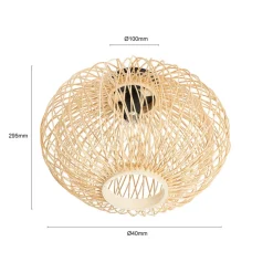 Lindby Loftlamper|Loftlamper > Solvira loftlampe, bambusflet, rund