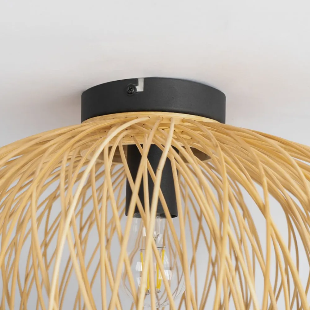 Lindby Loftlamper|Loftlamper > Solvira loftlampe, bambusflet, rund