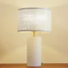 Pendellamper|Bordlamper ^ Lindby Sorscha bordlampe, hvid, jern, Ø 26 cm