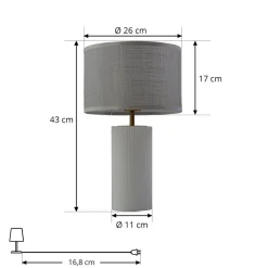 Pendellamper|Bordlamper ^ Lindby Sorscha bordlampe, hvid, jern, Ø 26 cm