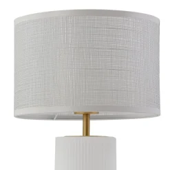 Pendellamper|Bordlamper ^ Lindby Sorscha bordlampe, hvid, jern, Ø 26 cm