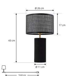 Lindby Bordlamper > Sorscha bordlampe, sort, jern, Ø 26 cm