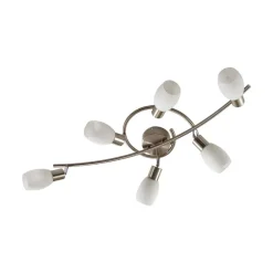 Lindby Loftlamper|Loftlamper > spotlight Arda, 75 cm, 6 lyskilder, nikkel, glas, E14
