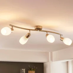 Lindby Loftlamper|Loftlamper > spotlight Arda, 70 cm, 4 lyskilder, nikkel, glas, E14