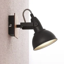 Lindby Gang|Pendellamper > spotlight Aylis, højde 14 cm, sort, træ, E14