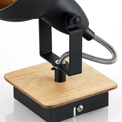 Lindby Gang|Pendellamper > spotlight Aylis, højde 14 cm, sort, træ, E14