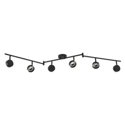 Lindby Arbejdsrum/Kontor|Loftlamper > spotlight Jyla, sort, linse, 3.000 K, 6-lys, GX53