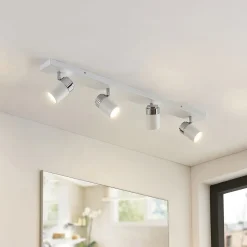 Loftlamper|Spotlights ^ Lindby spotlight Kardo, 4 lyskilder, hvid, metal, IP44