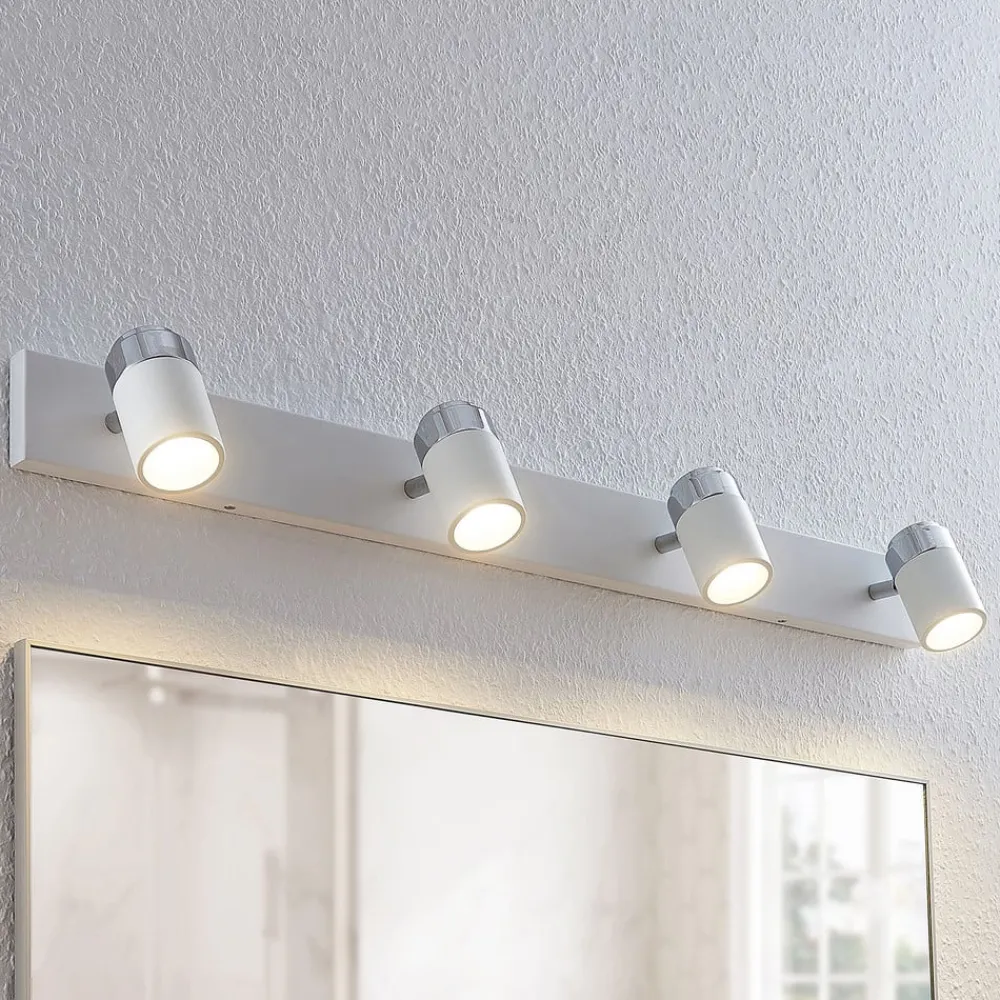 Loftlamper|Spotlights ^ Lindby spotlight Kardo, 4 lyskilder, hvid, metal, IP44