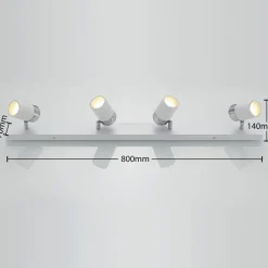 Loftlamper|Spotlights ^ Lindby spotlight Kardo, 4 lyskilder, hvid, metal, IP44