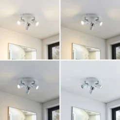 Loftlamper|Spotlights ^ Lindby spotlight Kardo, roundel, 3 lyskilder, hvid, metal, IP44