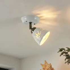 Lindby Gang|Pendellamper > spotlight Sanrike, højde 16 cm, 1 lyskilde, hvid, keramik