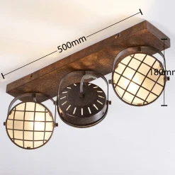 Lindby Loftlamper|Loftlamper > spotlight Tamin, 48 cm, rustfarvet, 3 lyskilder, glas