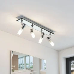 Lindby Loftlamper|Spotlights > spotlight Zela, længde 53 cm, krom, 4 lyskilder