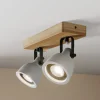 Loftlamper|Loftlamper ^ Lindby Spot Mitis, 30 cm, 2 lyskilder, grå, træ, beton, GU10