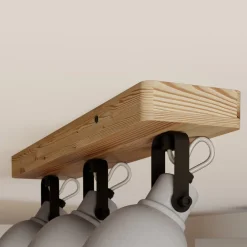 Lindby Loftlamper|Loftlamper > Spot Mitis, 50 cm, 3 lyskilder, grå, træ, beton, GU10