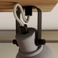 Lindby Loftlamper|Loftlamper > Spot Mitis, 50 cm, 3 lyskilder, grå, træ, beton, GU10