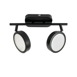 Lindby Loftlamper|Spotlights > -spot Neros, sort, 2-lys, 31,5 cm, CCT, jern